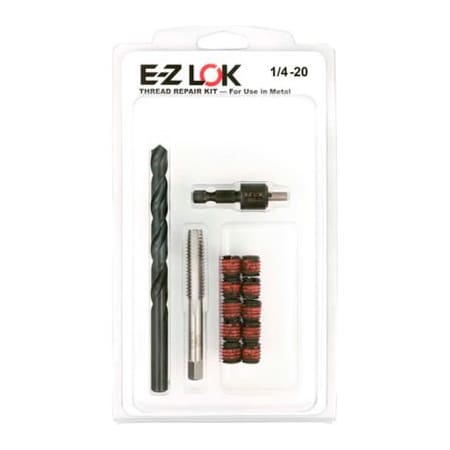 E-Z Lok Thread Repair Kit, Self Locking Thread Inserts, 1/4"-20x7/16"-14, Steel EZ-329-4